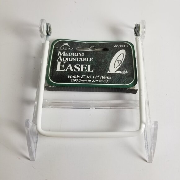 NWT Adjustable Medium Clear/White Easel, Smart Phone Stand, Holds 8"-11" items! - Picture 3 of 9